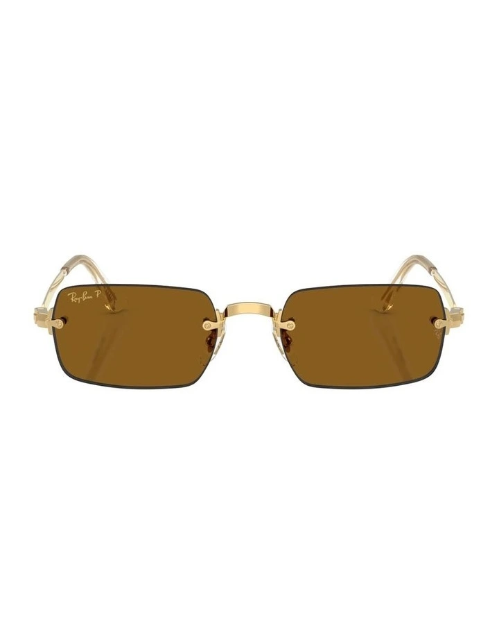 By A$AP Rocky Metal Polarised Sunglasses in Gold RB3928 image 2