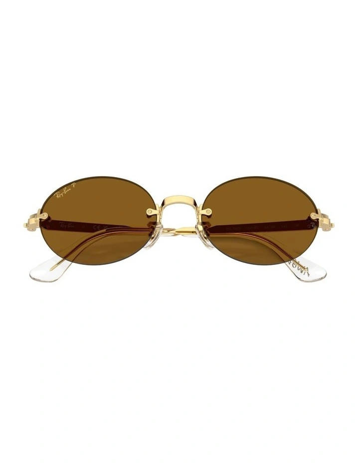 By A$AP Rocky Metal Polarised Sunglasses in Gold RB3929 image 2