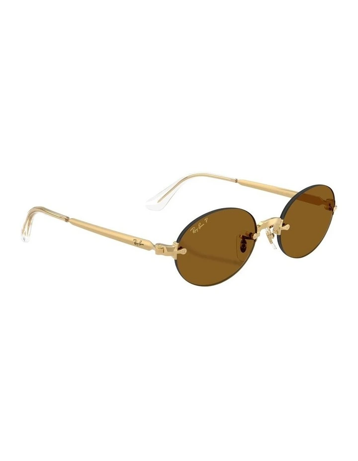 By A$AP Rocky Metal Polarised Sunglasses in Gold RB3929 image 3