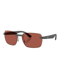 Ultra Lenses Peek Polarised Sunglasses in Grey RB4470