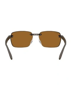 Ultra Lenses Peek Polarised Sunglasses in Brown RB4470