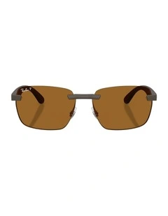 Ultra Lenses Peek Polarised Sunglasses in Brown RB4470