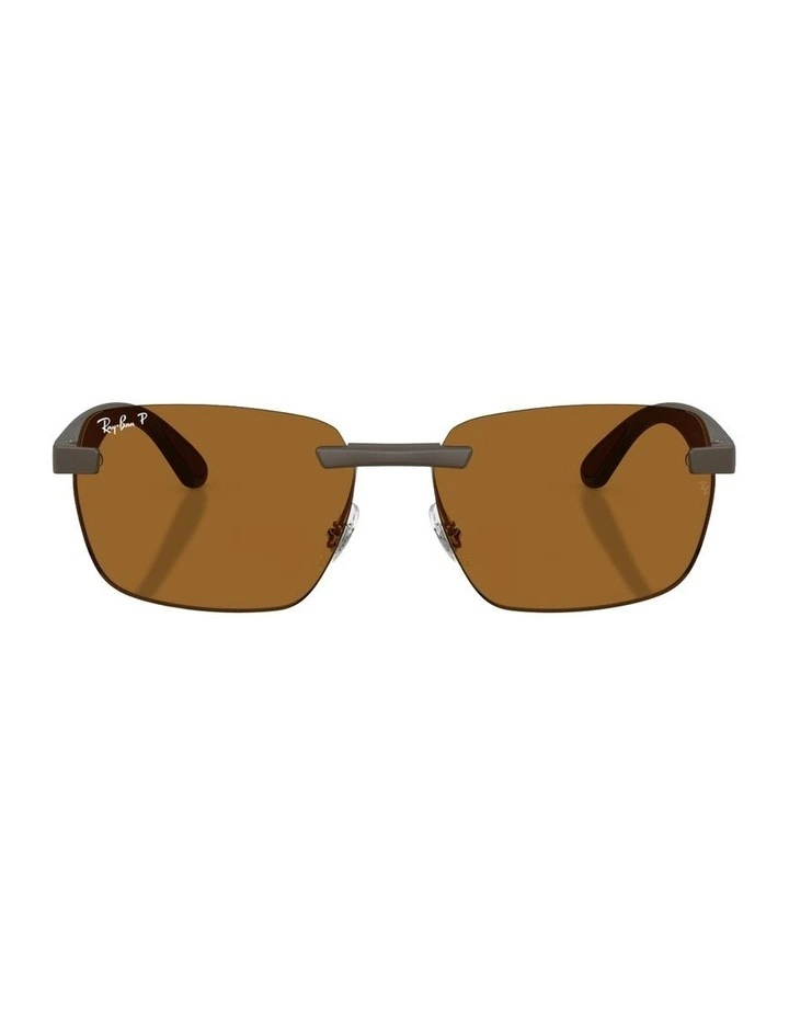 Ultra Lenses Peek Polarised Sunglasses in Brown RB4470 image 1