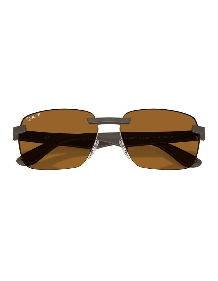 Ultra Lenses Peek Polarised Sunglasses in Brown RB4470 image 4