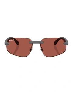 Ultra Lenses Peek Polarised Sunglasses in Grey RB4475