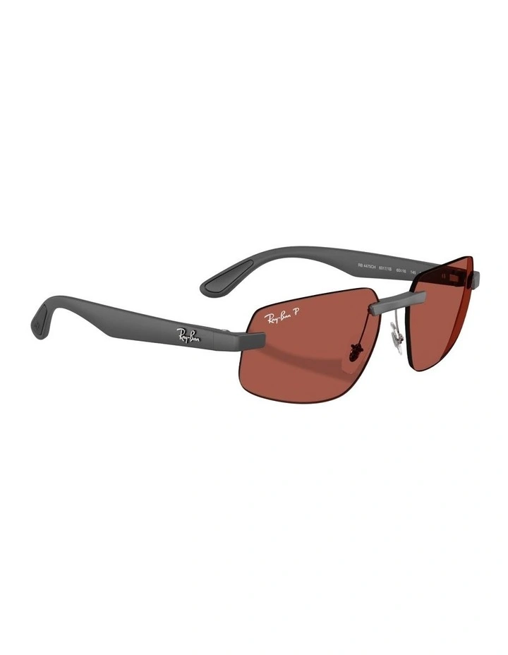 Ultra Lenses Peek Polarised Sunglasses in Grey RB4475 image 4