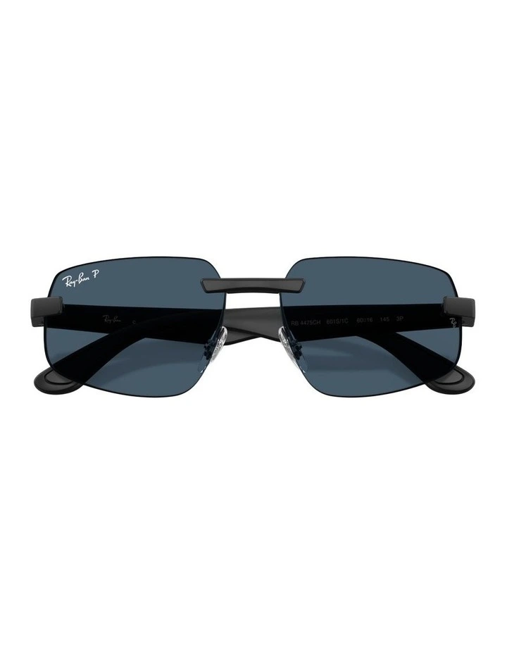 Ultra Lenses Peek Polarised Sunglasses in Black RB4475 image 3