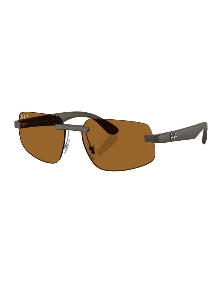 Ultra Lenses Peek Polarised Sunglasses in Brown RB4475 image 1
