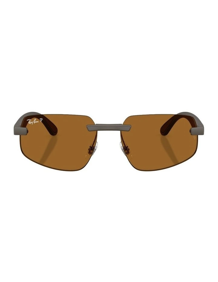 Ultra Lenses Peek Polarised Sunglasses in Brown RB4475 image 2