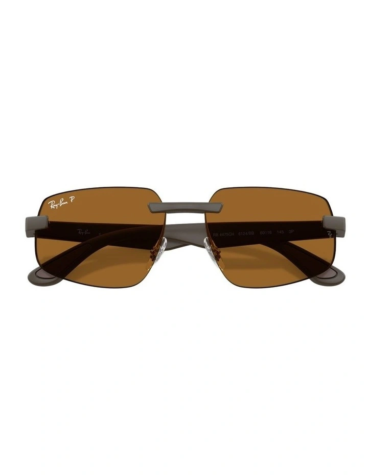 Ultra Lenses Peek Polarised Sunglasses in Brown RB4475 image 4