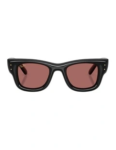 Wayfarer Puffer Nylon Sunglasses in Black