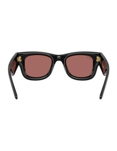 Wayfarer Puffer Nylon Sunglasses in Black