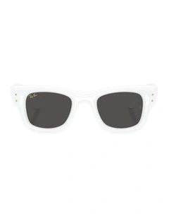 Wayfarer Puffer Nylon Sunglasses in White