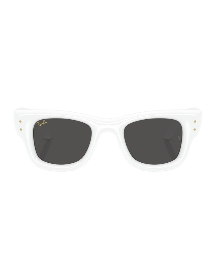 Wayfarer Puffer Nylon Sunglasses in White image 1