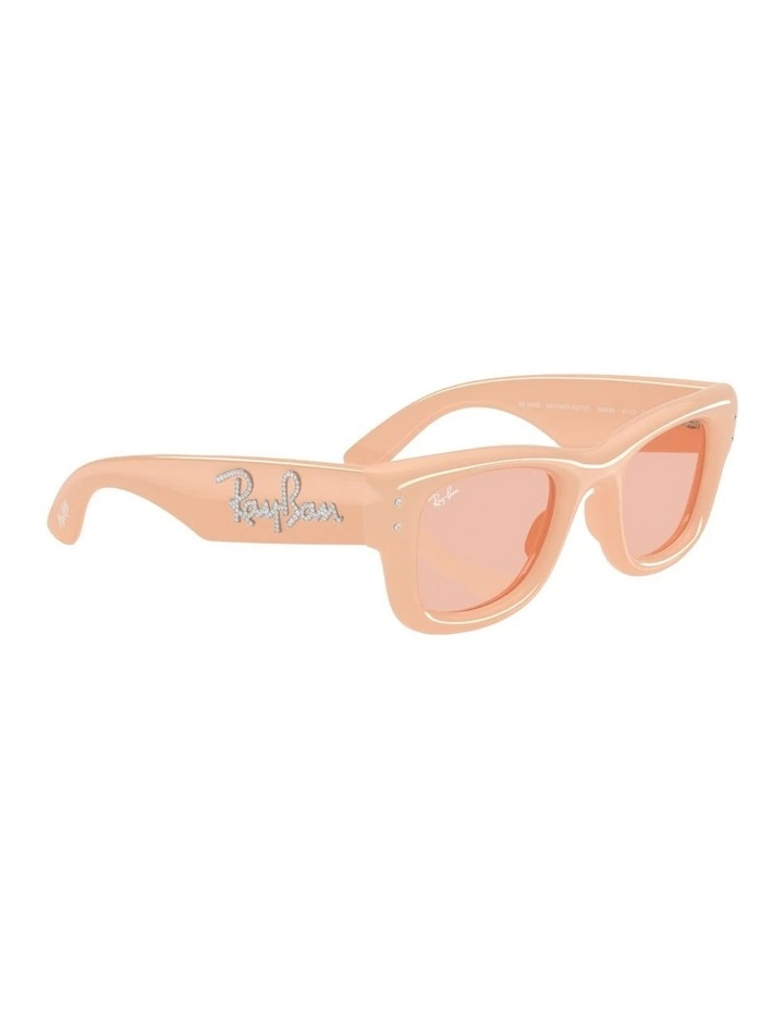 Wayfarer Puffer Crystal Edition Nylon Sunglasses in Beige image 5