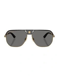 Metal Polarised Sunglasses in Black