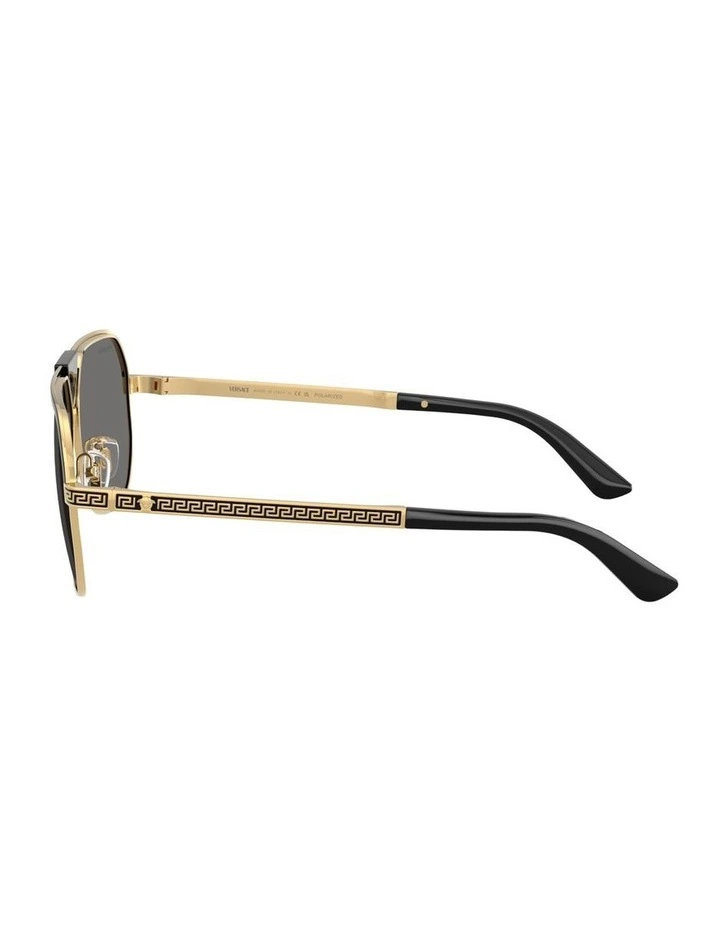 Metal Polarised Sunglasses in Black image 2