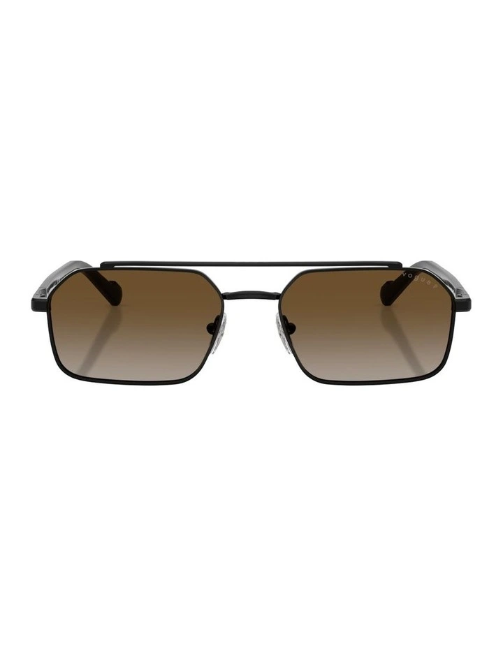 Metal Polarised Sunglasses in Black image 2