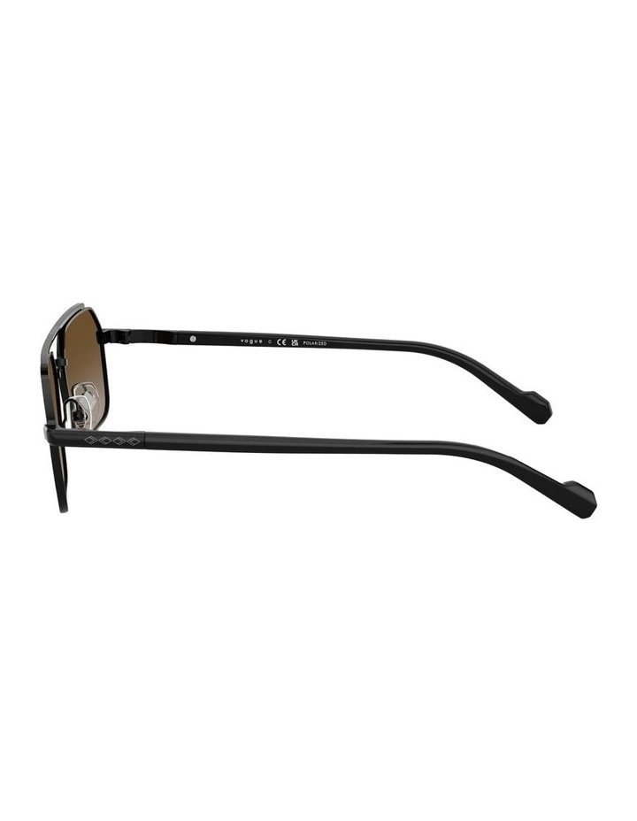 Metal Polarised Sunglasses in Black image 3