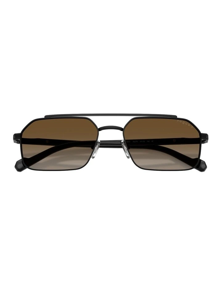 Metal Polarised Sunglasses in Black image 4