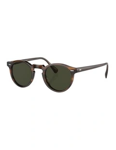 Gregory Peck Sun Acetate Polarised Sunglasses in Brown