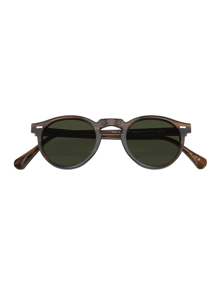 Gregory Peck Sun Acetate Polarised Sunglasses in Brown image 4