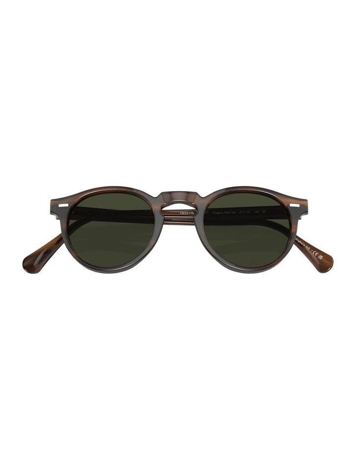 Gregory Peck Sun Acetate Polarised Sunglasses in Brown image 5