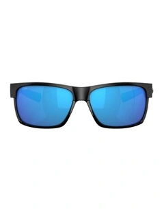 Half Moon Injected Polarised Sunglasses in Black