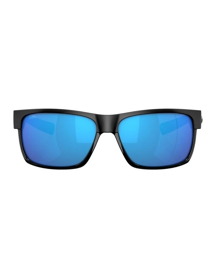 Half Moon Injected Polarised Sunglasses in Black image 1