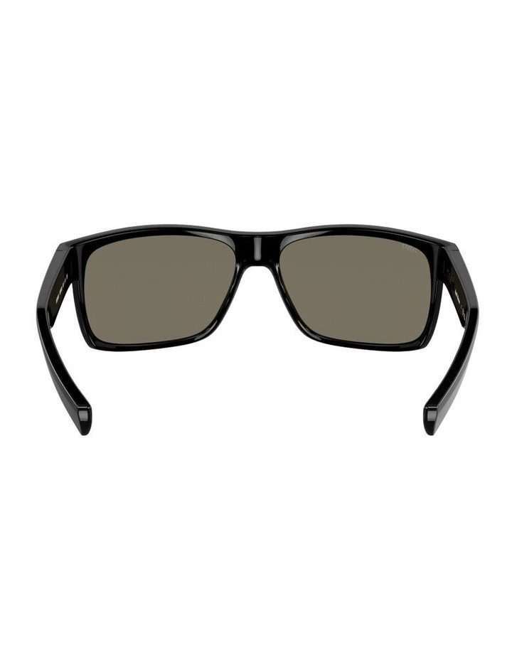 Half Moon Injected Polarised Sunglasses in Black image 3
