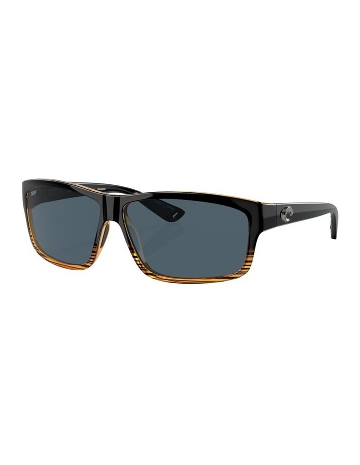 Cut Injected Polarised Sunglasses in Brown image 1
