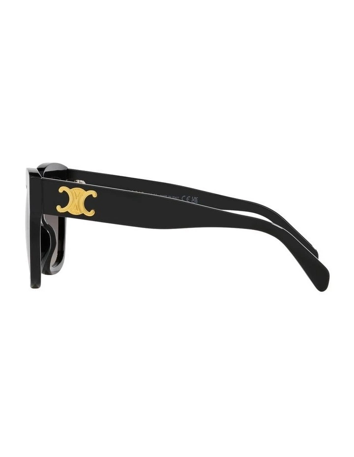 Triomphe Acetate Sunglasses in Black image 3