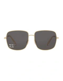 Rhinestone Triomphe Metal Sunglasses in Gold CL40284U