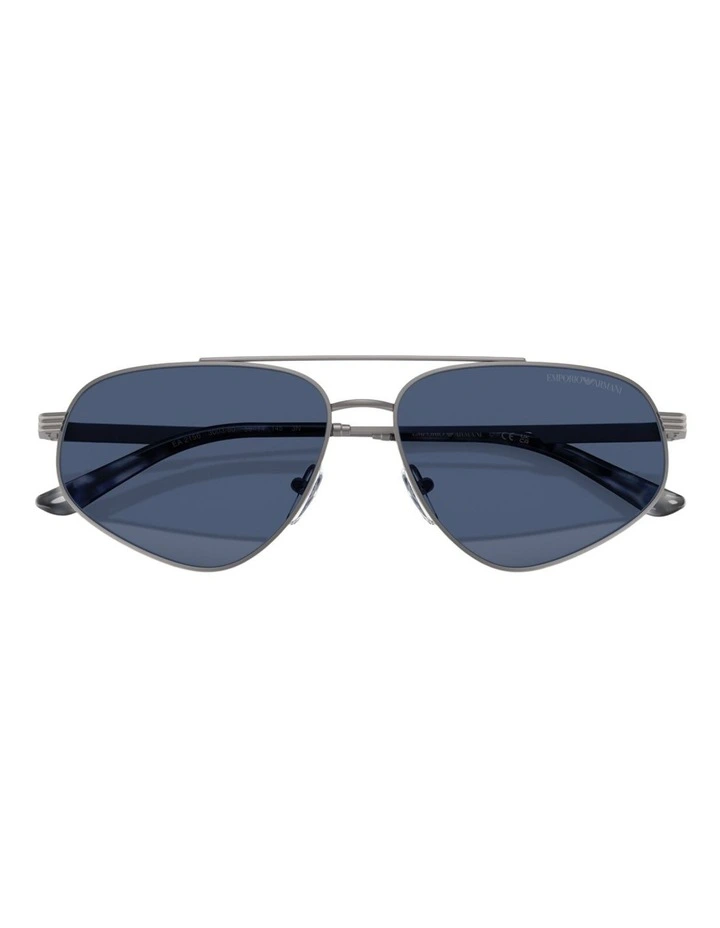 Emporio Armani Metal Sunglasses in Grey image 3