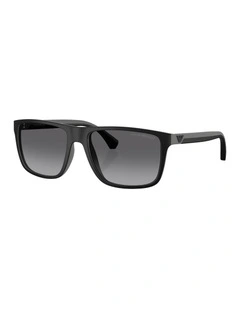 Injected Polarised EA4033 Sunglasses in Black