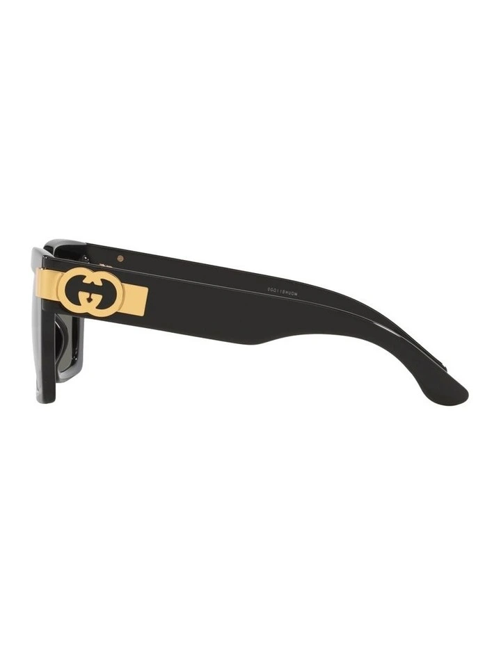 Injected GG1689S Sunglasses in Black image 3