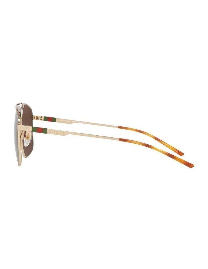 Metal GG1676S Sunglasses in Gold image 3