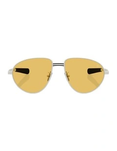 Vizla Metal Sunglasses in Silver