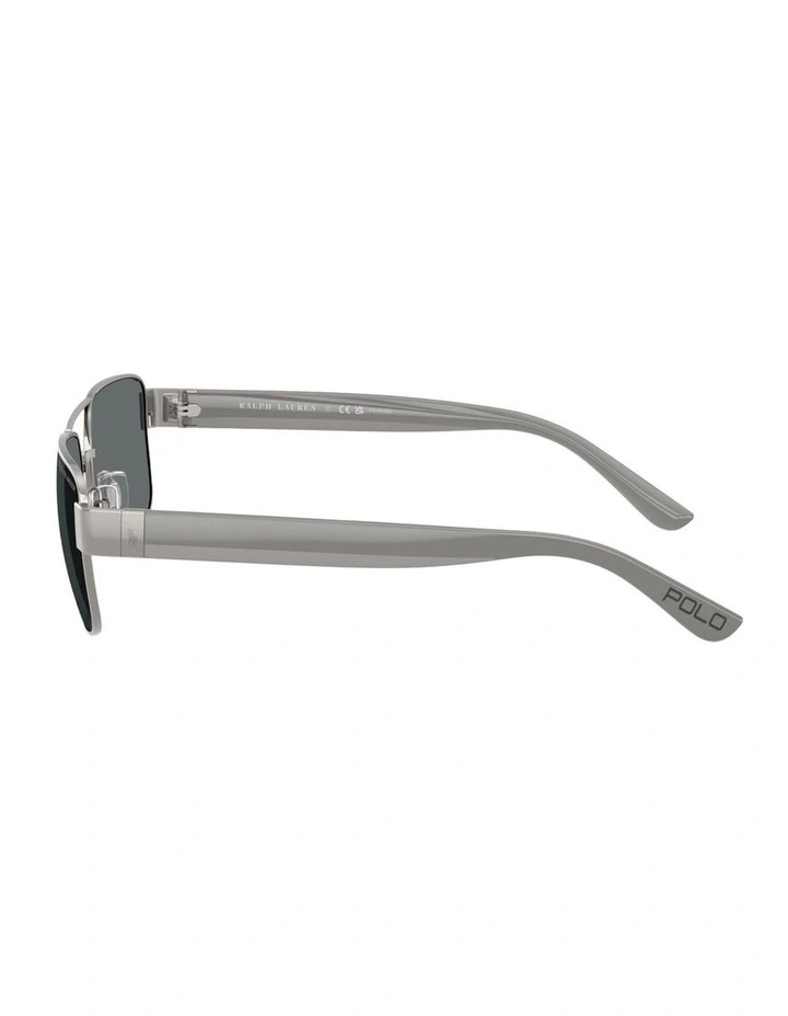 Metal Polarised Sunglasses in Grey image 2