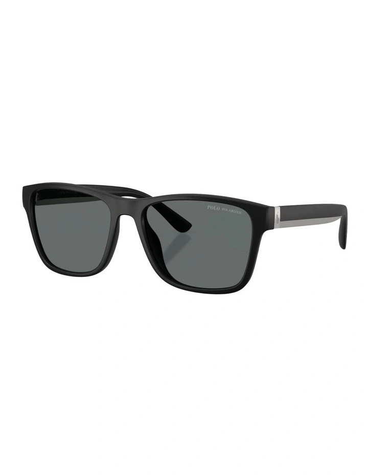 Injected Polarised Sunglasses in Black image 1