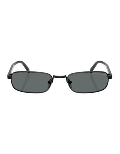Metal Polarised Sunglasses in Black