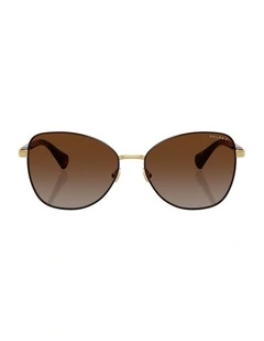 Metal Polarised Sunglasses in Brown
