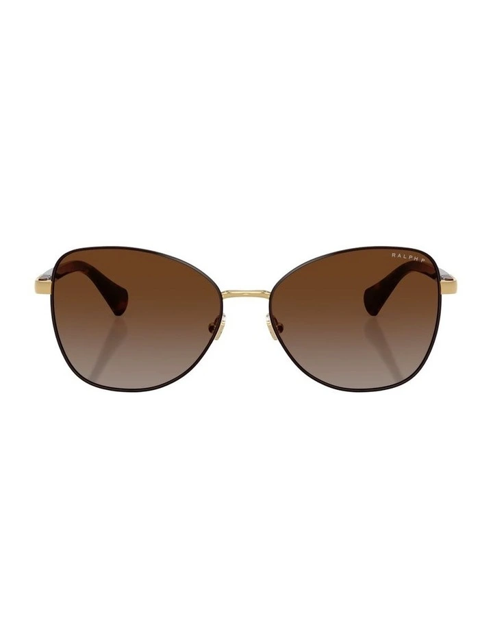 Metal Polarised Sunglasses in Brown image 1