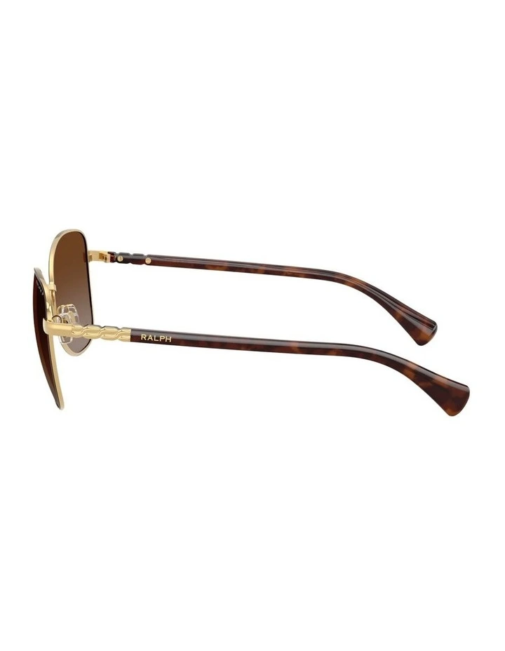Metal Polarised Sunglasses in Brown image 3