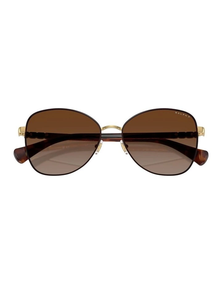 Metal Polarised Sunglasses in Brown image 4