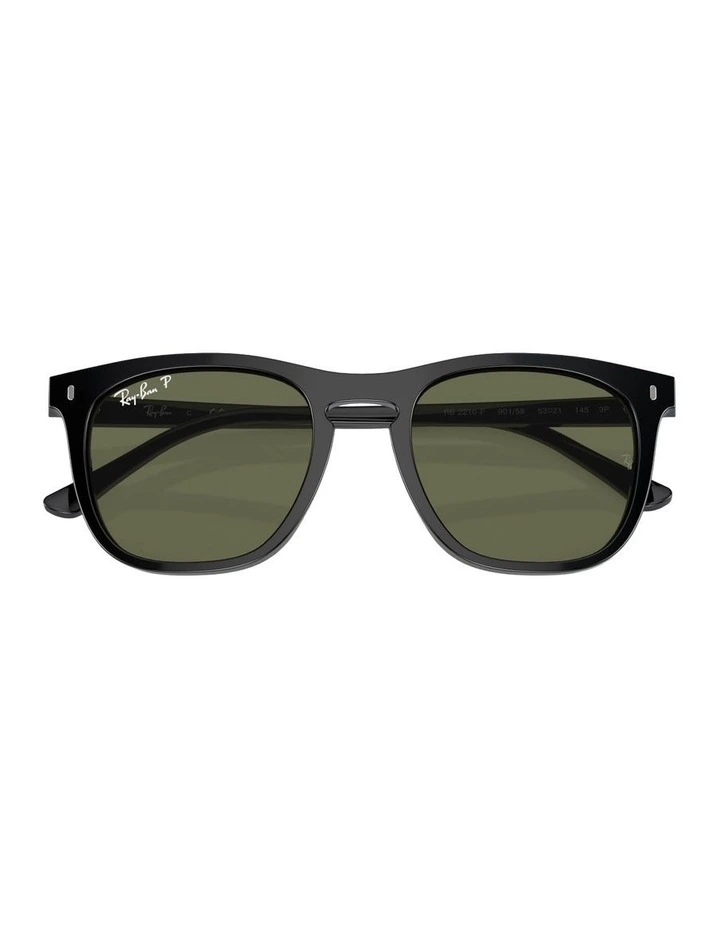 Acetate Polarised Sunglasses RB2210 in Black image 4