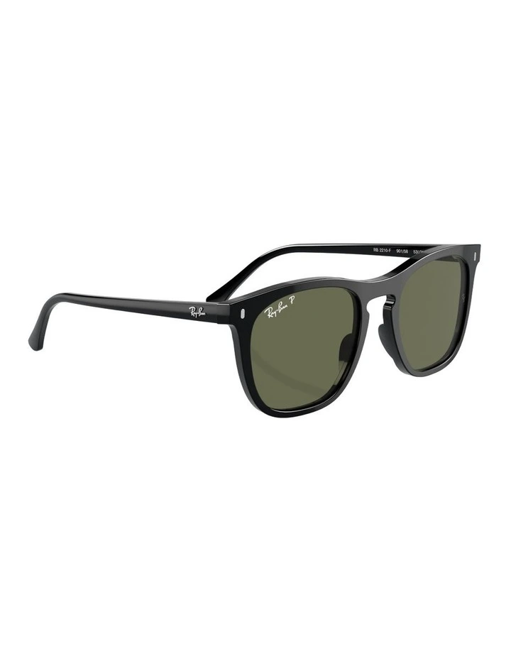 Acetate Polarised Sunglasses RB2210 in Black image 5