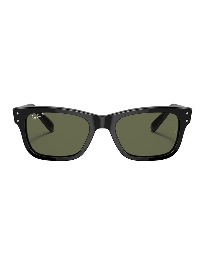 Burbank Acetate Polarised Sunglasses in Black image 1