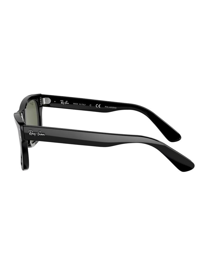 Burbank Acetate Polarised Sunglasses in Black image 2