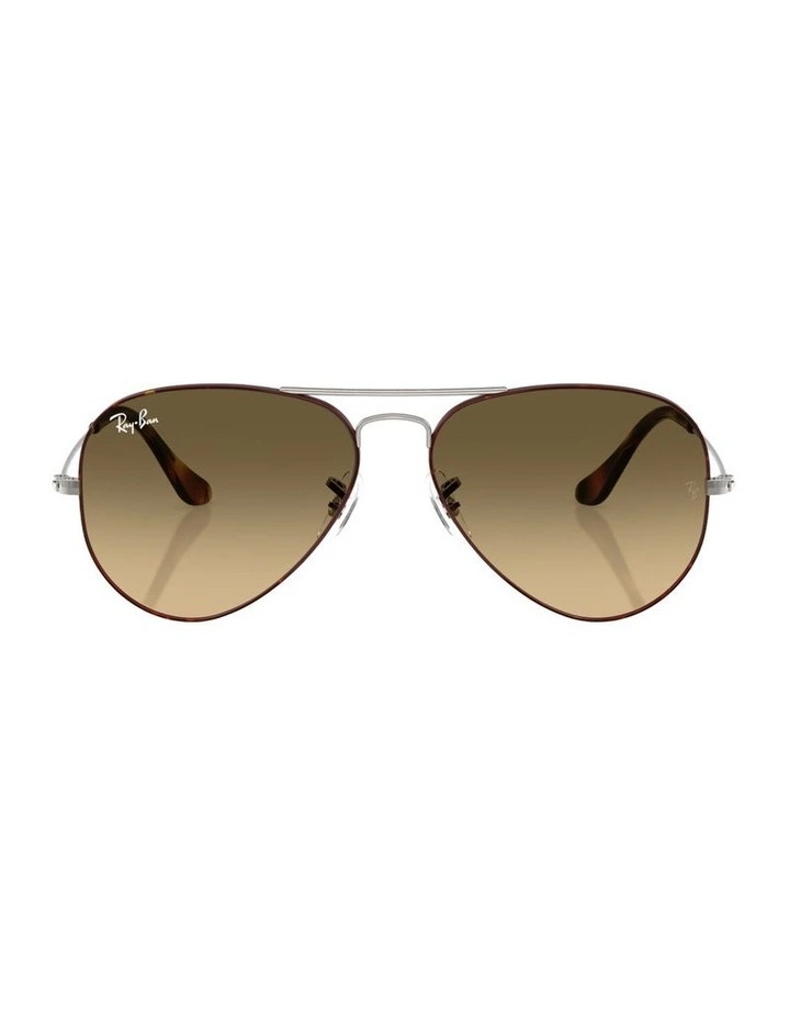 Aviator Large Metal Metal Sunglasses in Brown image 2